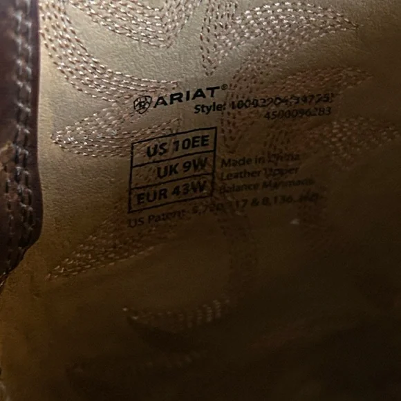 Ariat Heritage Western Boot Mens Size 10 - Picture 8 of 8